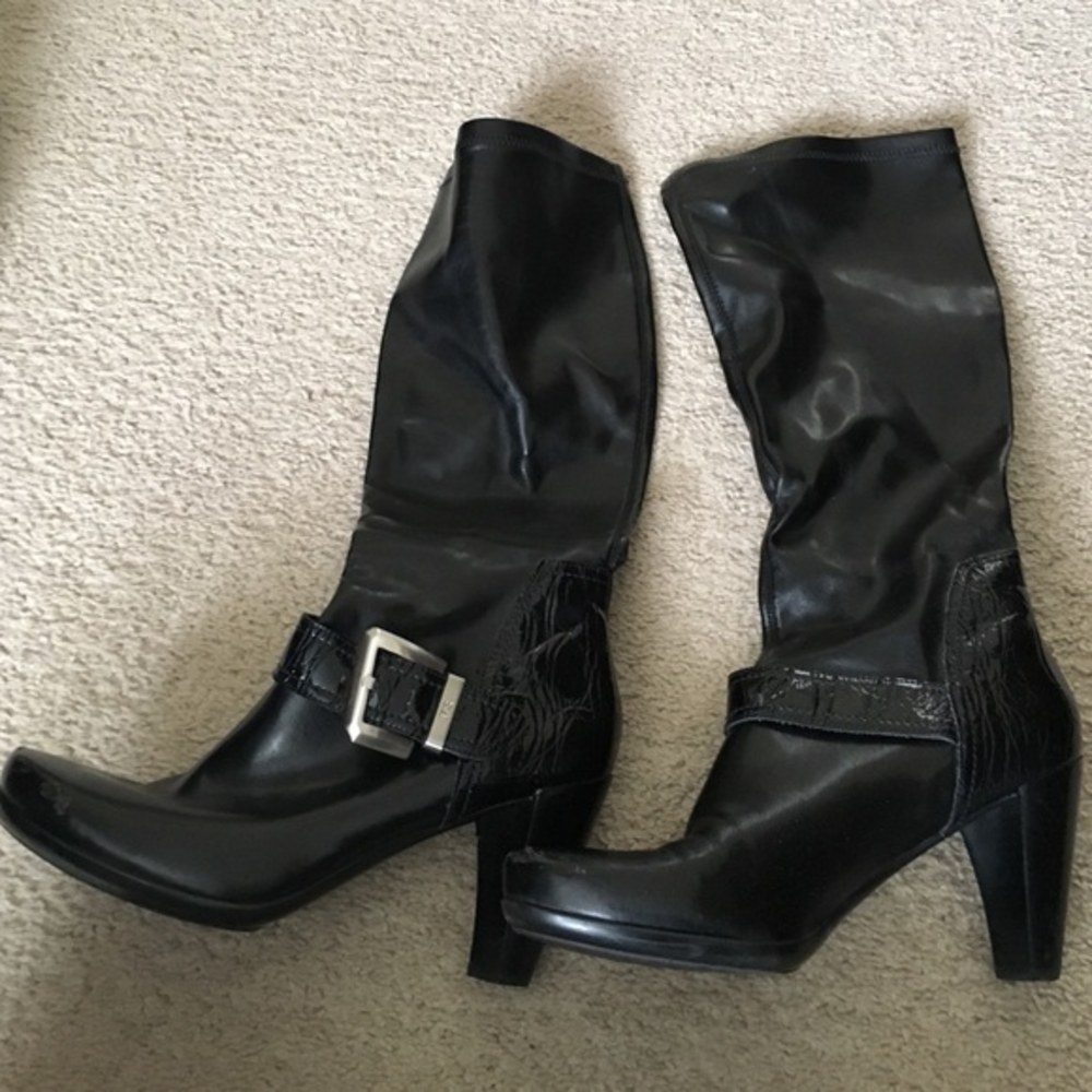 Franco Sarto black heeled boots size‎ 9